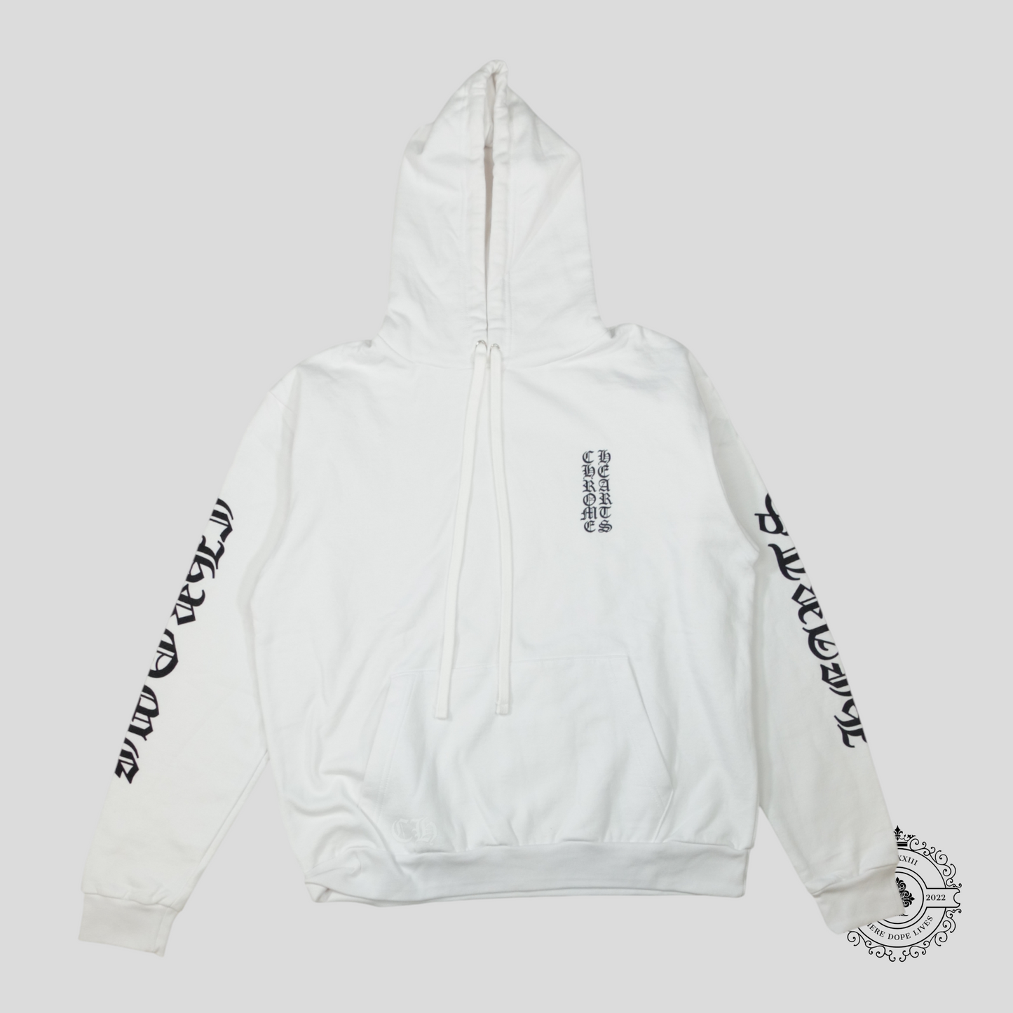 Chrome Hearts Vertical Logo Hoodie in White