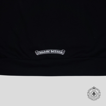 Chrome Hearts Vertical Logo Zip Up Hoodie in Black