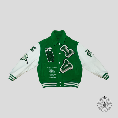 Louis Vuitton Maison Varsity Jacket in Green/White