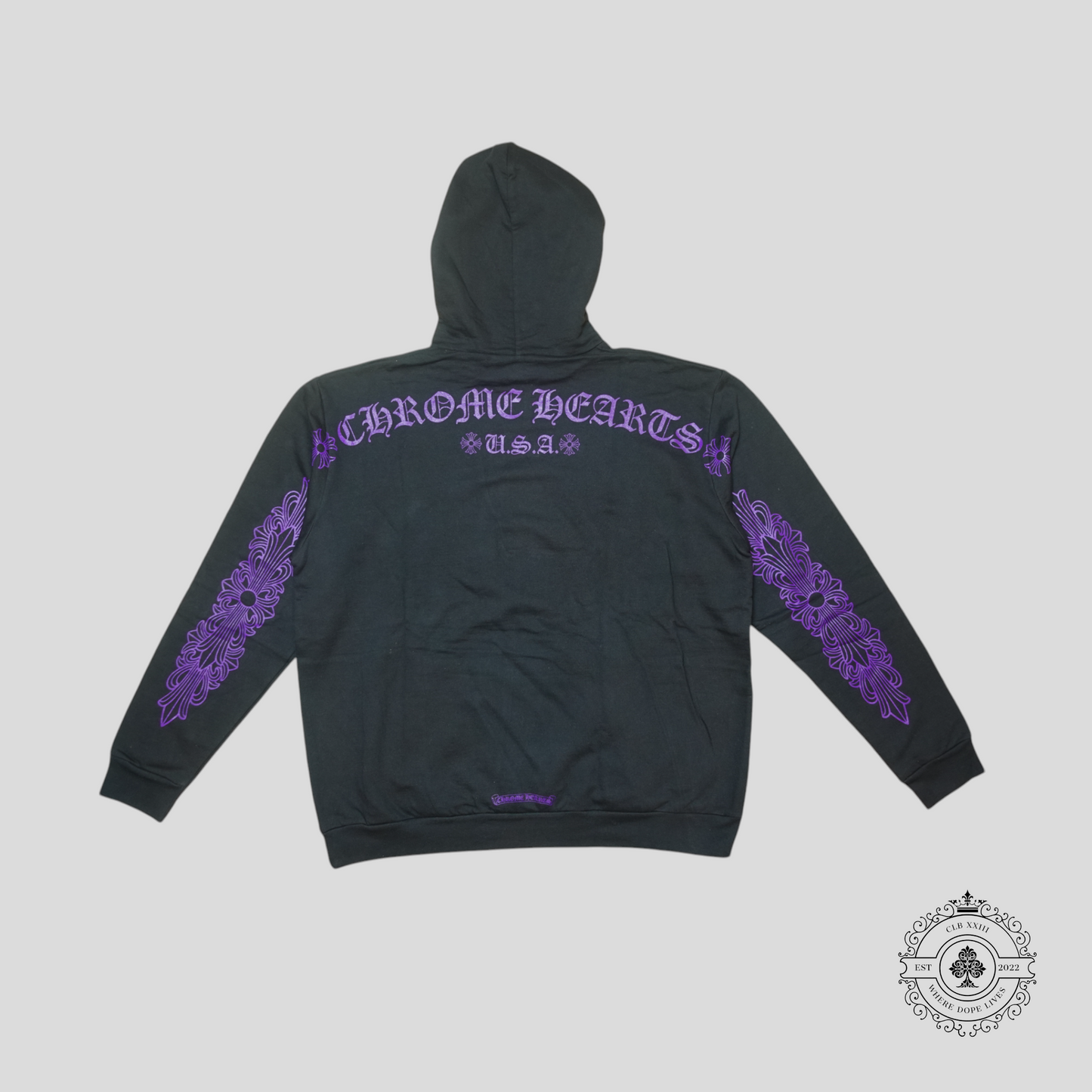 Chrome Hearts Horseshoe Hoodie in Black/Purple