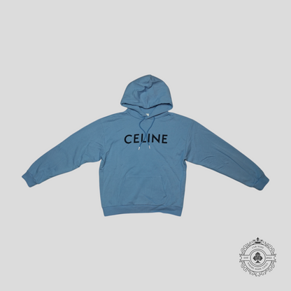 Celine Homme Logo Hoodie in Blue