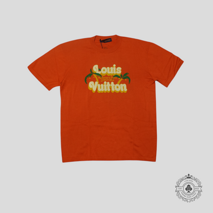 Louis Vuitton Palm Tree Short Sleeve Crewneck in Orange