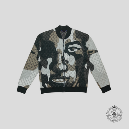 Louis Vuitton Patchwork Portrait Monogram Bomber in Black/Grey/Brown