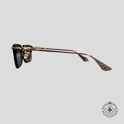 Chrome Hearts Snat Glasses in Black/Gold
