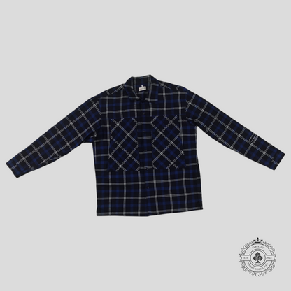 Moncler Genius x Fragment Flannel Overshirt in Blue