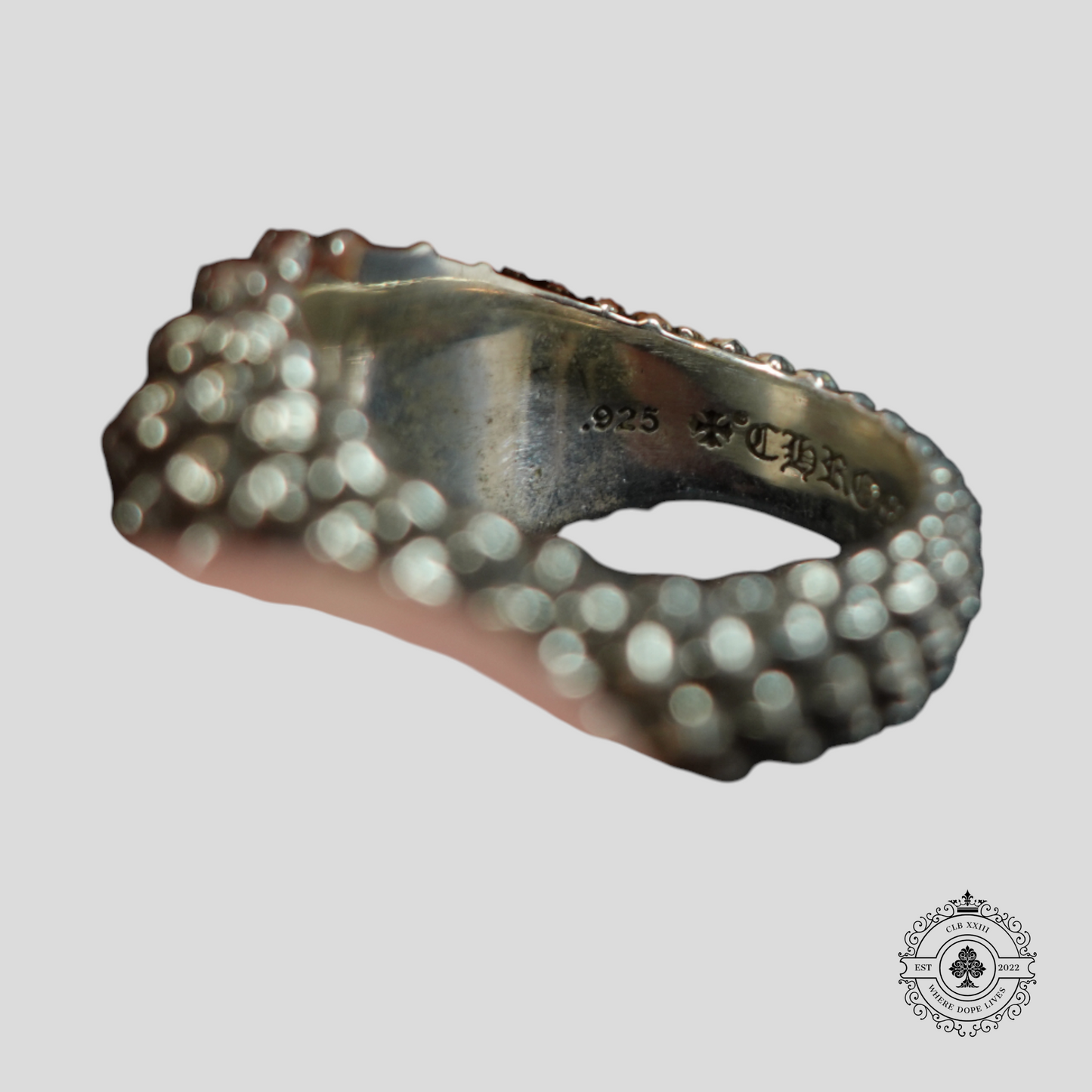 Chrome Hearts Mini Cross Ball Ring in Silver