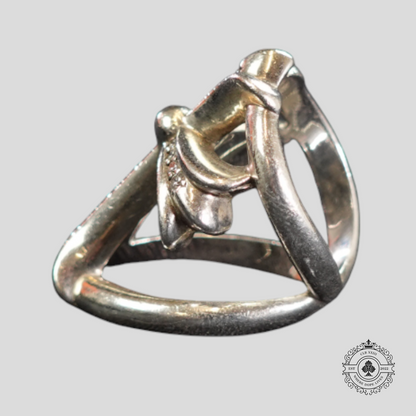 Chrome Hearts Diamond Embellished Infinity Cross Ring in Silver