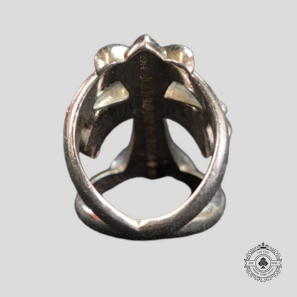 Chrome Hearts Diamond Embellished Infinity Cross Ring in Silver