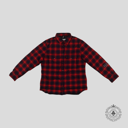 Moncler Genius X Fragment Moran Padded Flannel Overshirt in Red
