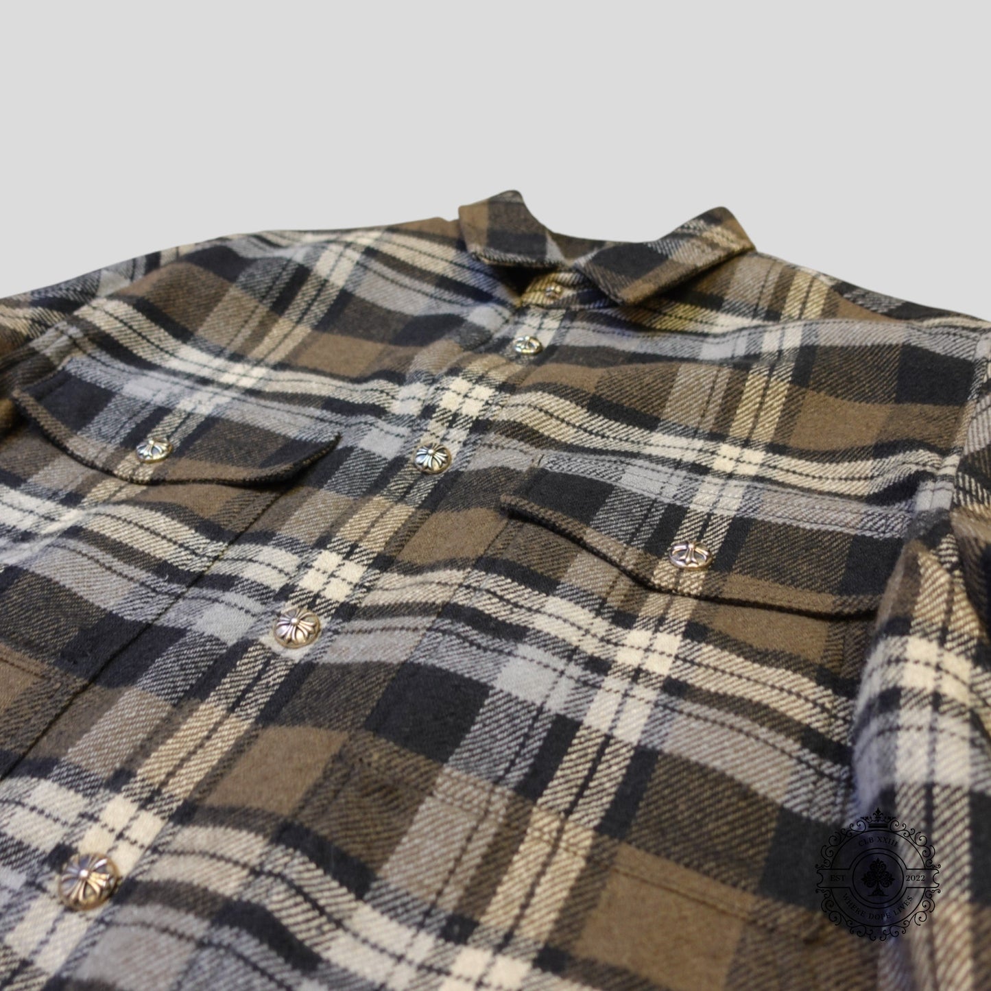 Chrome Hearts Fur Lined Flannel Shirt