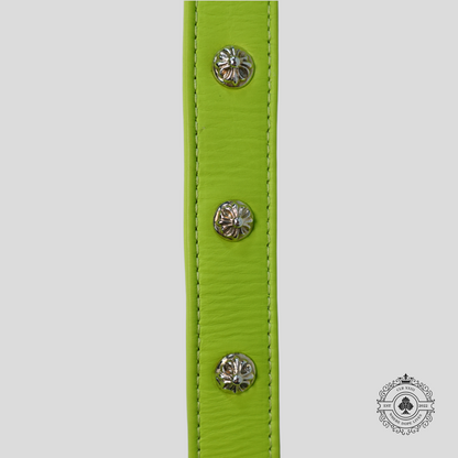 Chrome Hearts Leather Dog Collar in Green