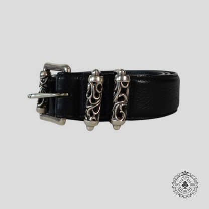 Chrome Hearts Silver Roller Belt in Black