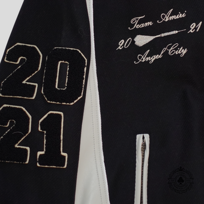 Amiri Always on Point Varsity Jacket in Black