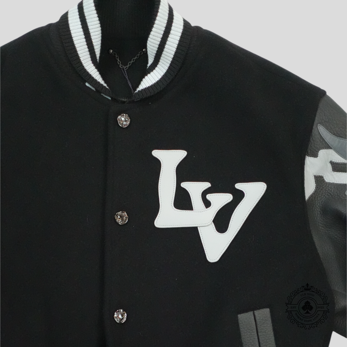 Louis Vuitton Chains Camo Varsity Jacket in Black