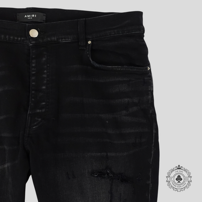 Amiri Core Applique Jeans in Aged Black