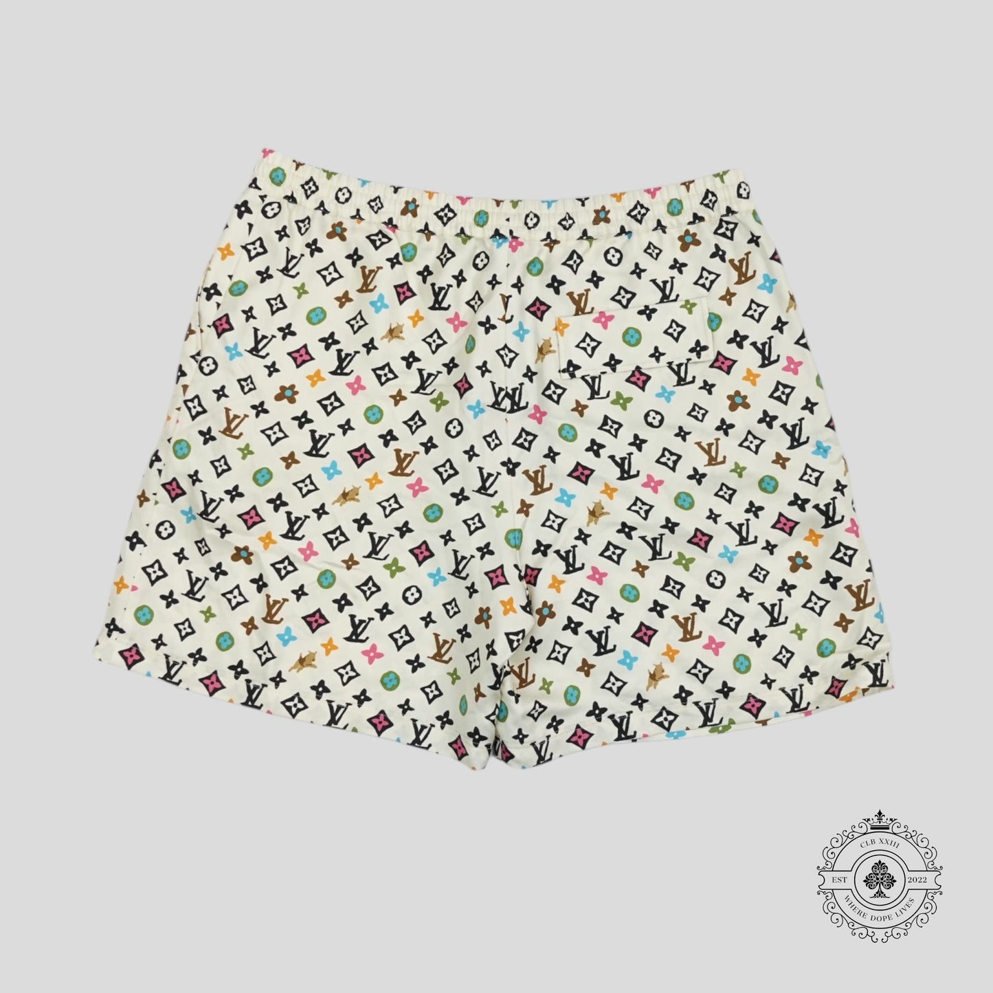 Louis Vuitton Monogram Craggy Silk Shorts in Cream