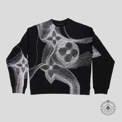 Louis Vuitton Flower Print Sweatshirt in Black