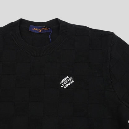 Louis Vuitton Damier Pearl Embroidered Pullover in Black