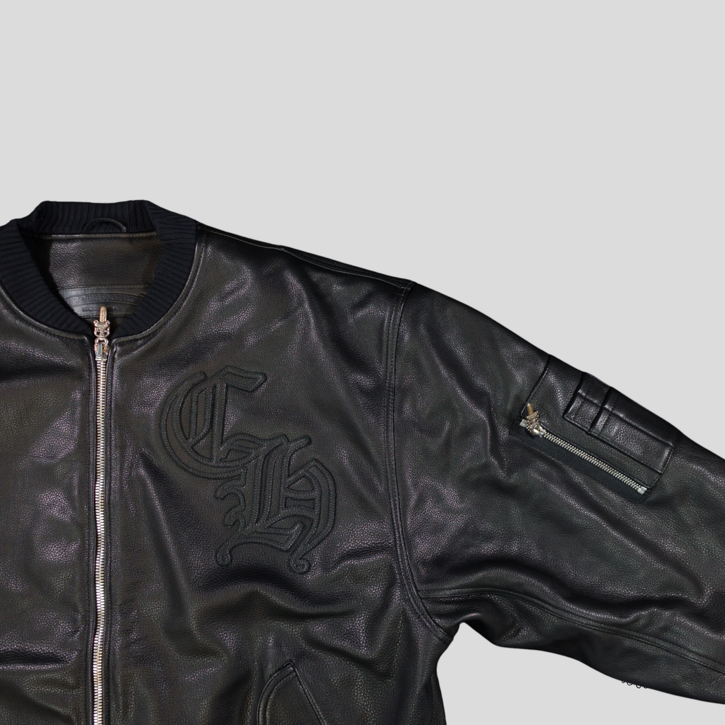 Chrome Hearts CH Patch Bomber Jacket in Black