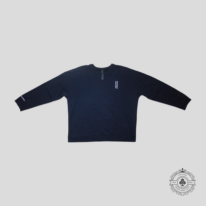 Chrome Hearts Vertical Logo Leather Cross Patch Crewneck in Black