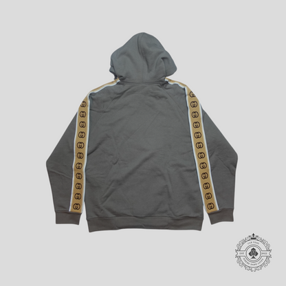Gucci Interlocking G Embroidered Sleeves Hoodie in Grey