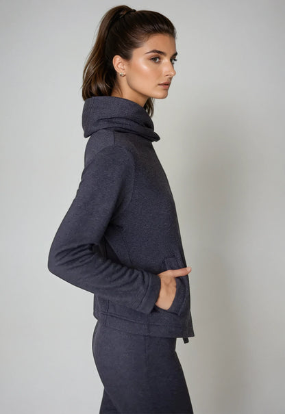 Dakota Hoodie Sweatshirt Jacket - Charcoal
