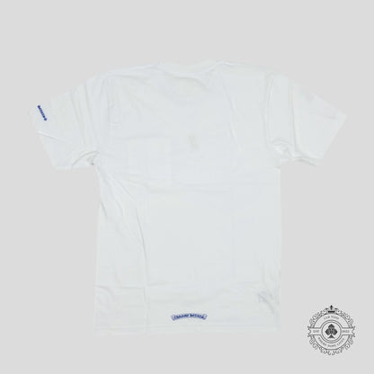 Chrome Hearts Neck Logo Tee in White/Blue