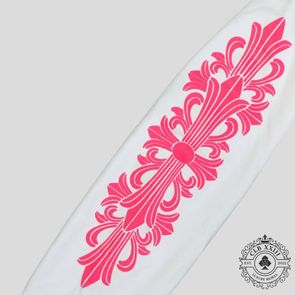 Chrome Hearts Horseshoe Logo Hoodie in White/Pink
