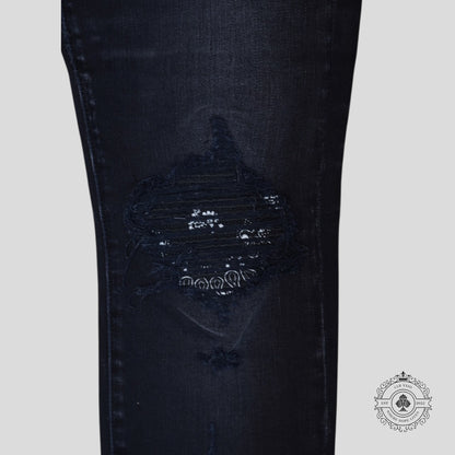 Amiri MX1 Bandana Patch Jeans in Aged Black