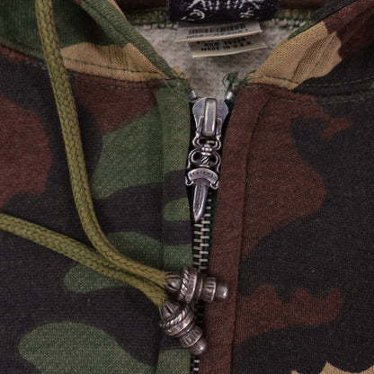 Chrome Hearts Vintage Cross Patch Thermal Zip Up Hoodie