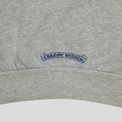 Chrome Hearts Women's Triple Cross CH Flocked Crewneck in Grey