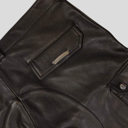 Chrome Hearts Devil Dog Leather Pants in Black