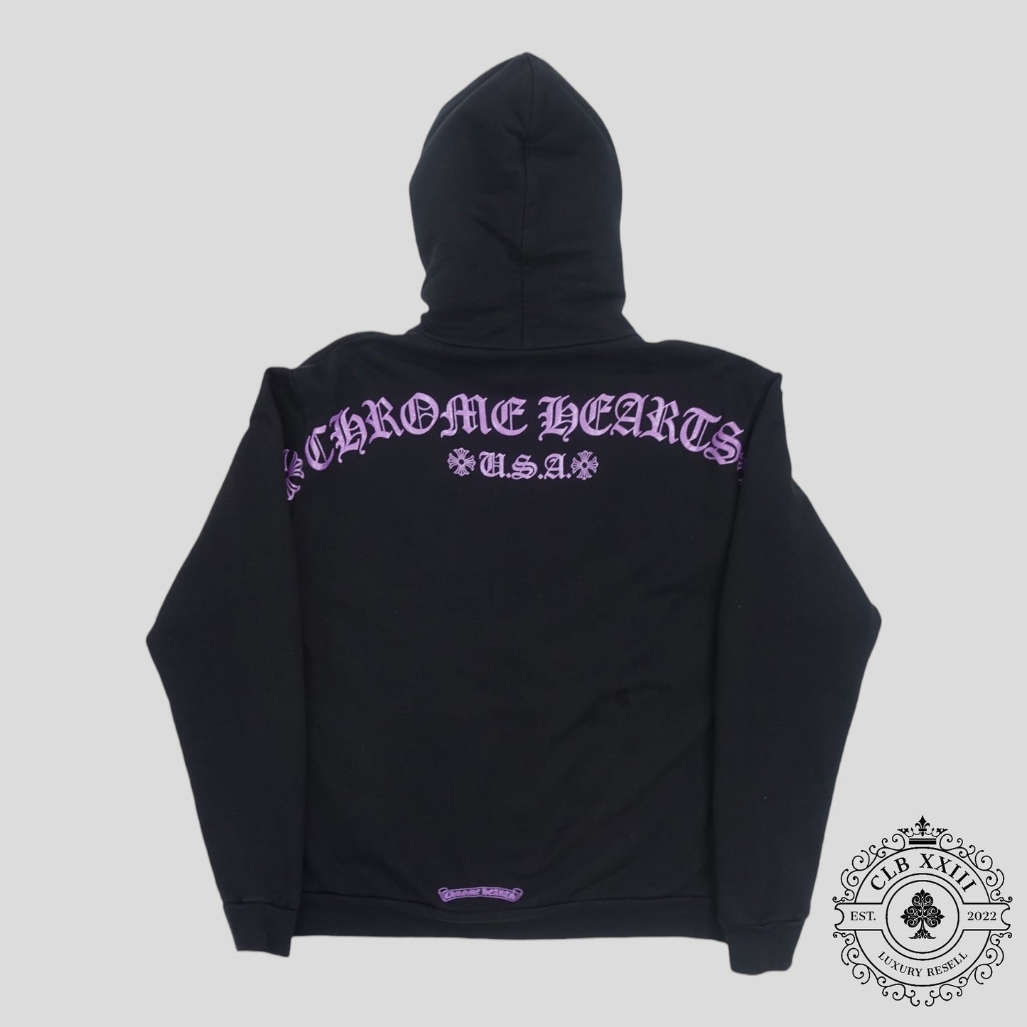 Chrome Hearts F&F Hoodie in Black / Purple