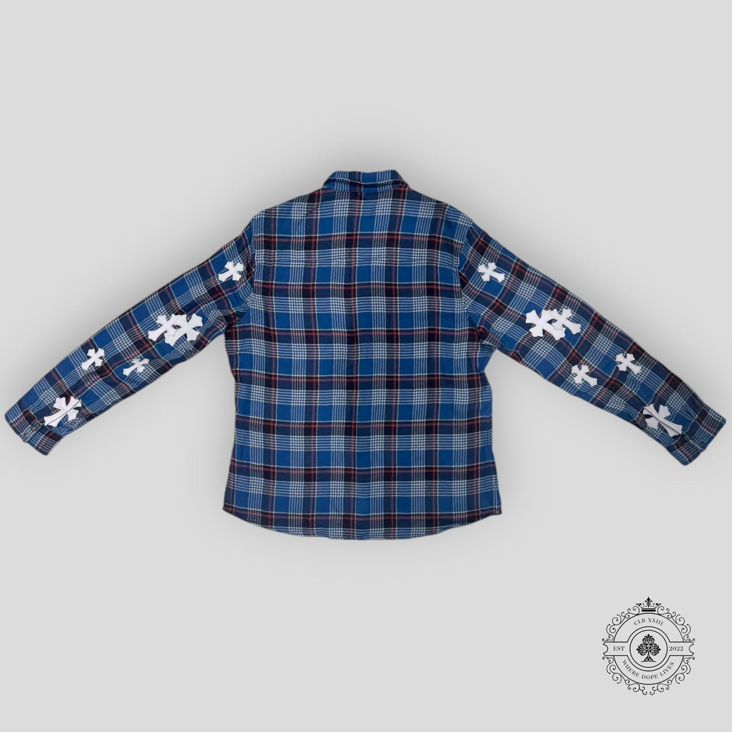 Chrome Hearts Cross Patch Flannel Shirt
