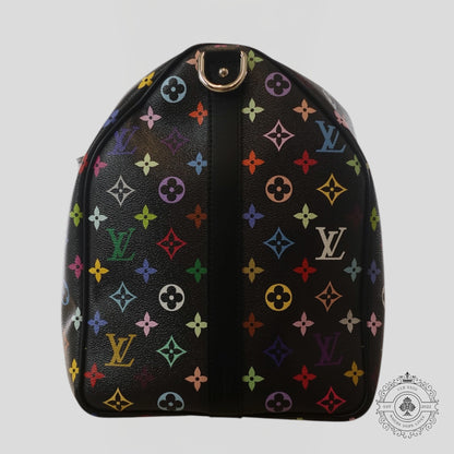 Louis Vuitton x Takashi Murakami Keepall Bandouliere 50 in Black