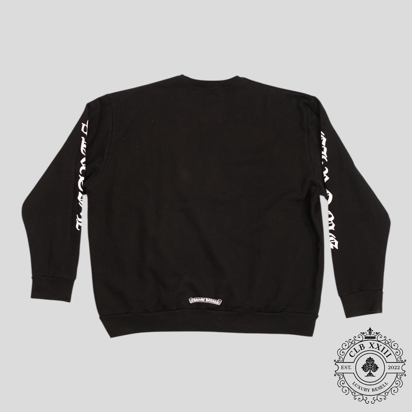 CHROME HEARTS NECK LOGO CREWNECK SWEATSHIRT - BLACK