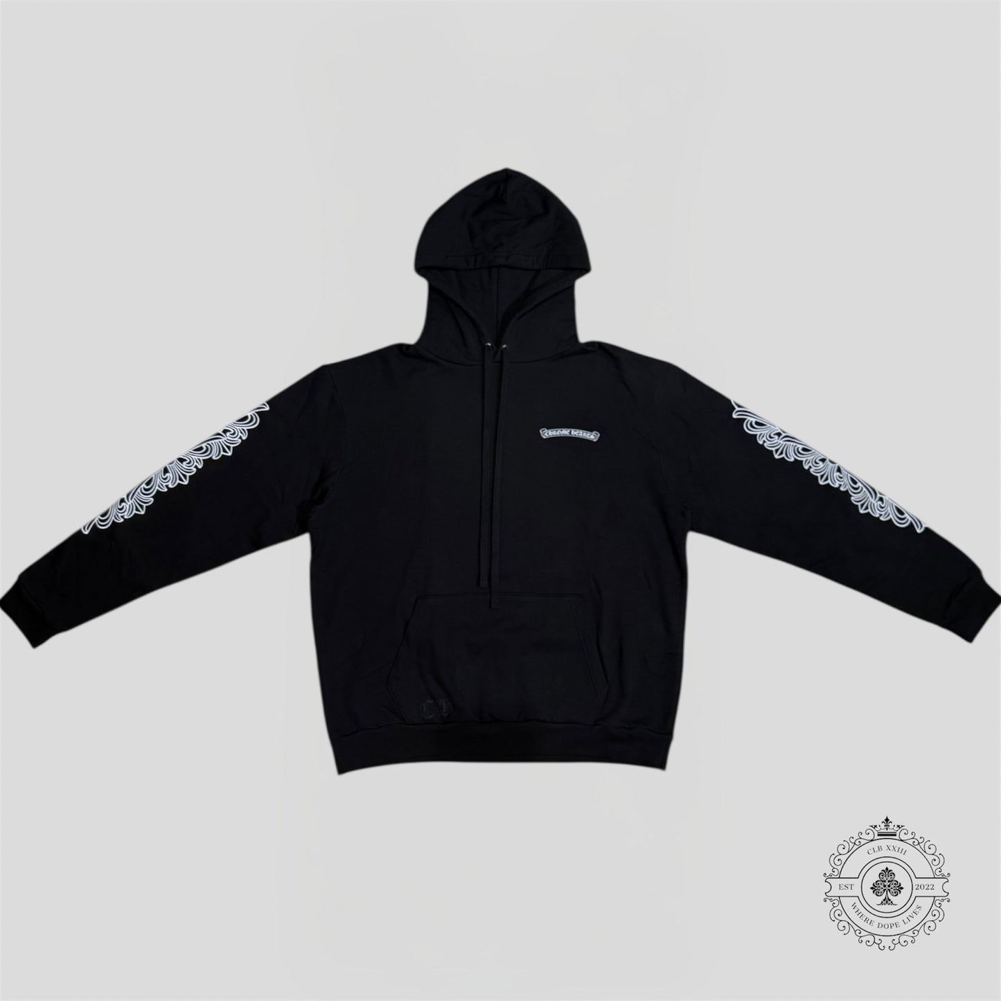 Chrome Hearts Eye Chart Dagger Hoodie in Black/Pink