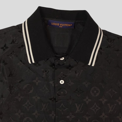Louis Vuitton Monogram Moire Jacquard Silk Shirt in Black
