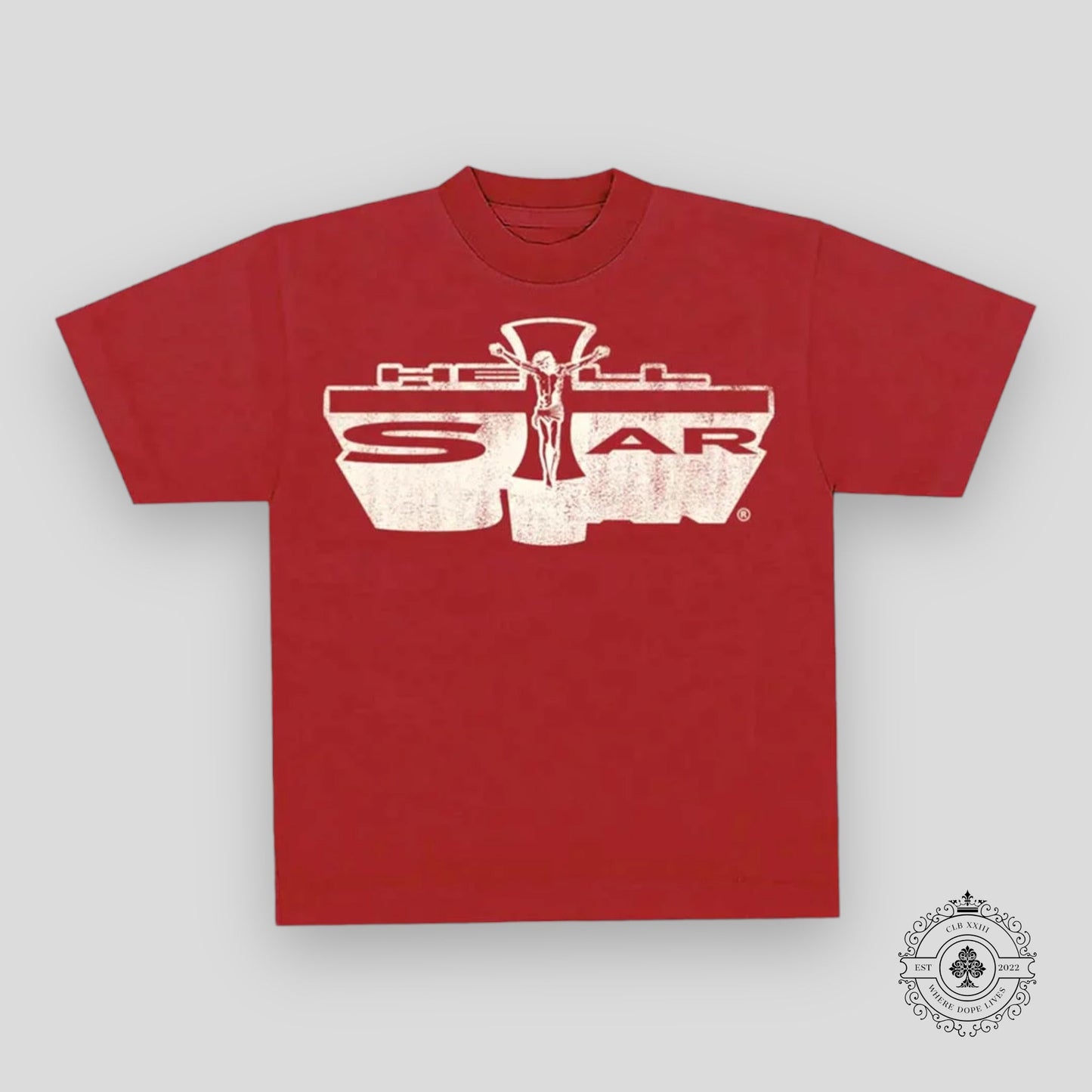 HELLSTAR JESUS EMBLEM TEE - RED