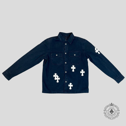 Chrome Hearts Cross Patch Cotton Coat in Washed Black