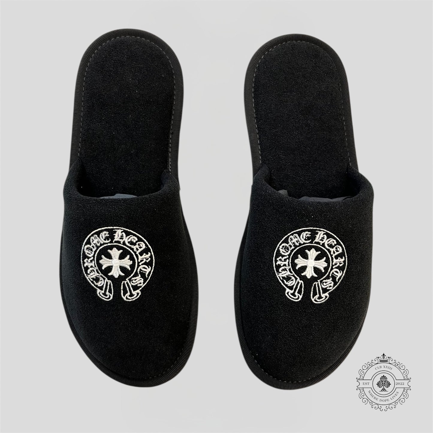 Chrome Hearts Hotel Slipper in Black