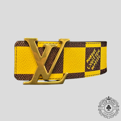Louis Vuitton LV Initiales Damier 40mm Reversible Belt in Yellow/Brown