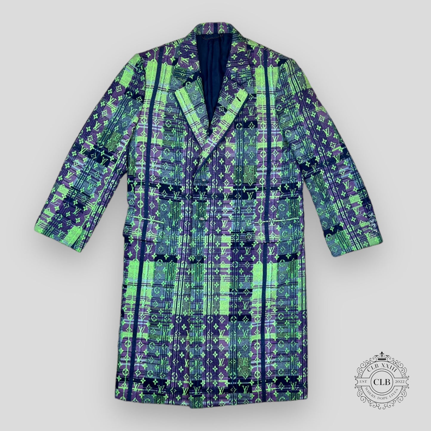 Louis Vuitton Multicolor Neon Check Coat