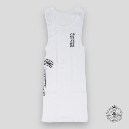 Chrome Hearts Vertical Logo Tank Top in White