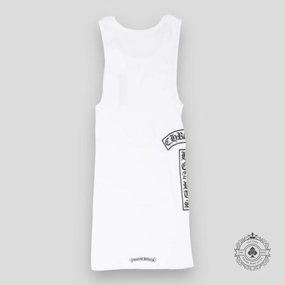 Chrome Hearts Vertical Logo Tank Top in White