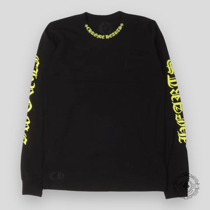 Chrome Hearts Neck Logo Longsleeve in Black/Yellow