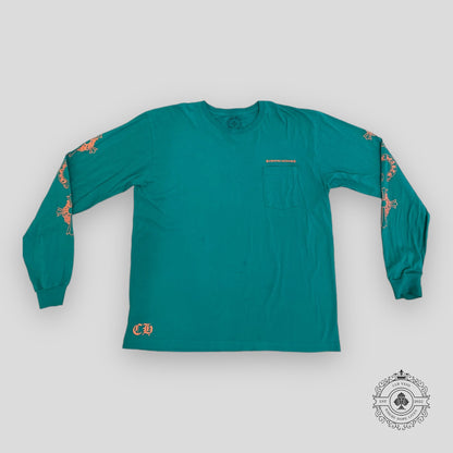 Chrome Hearts Horseshoe Logo LS Tee - Green/Orange