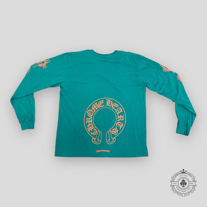 Chrome Hearts Horseshoe Logo LS Tee - Green/Orange