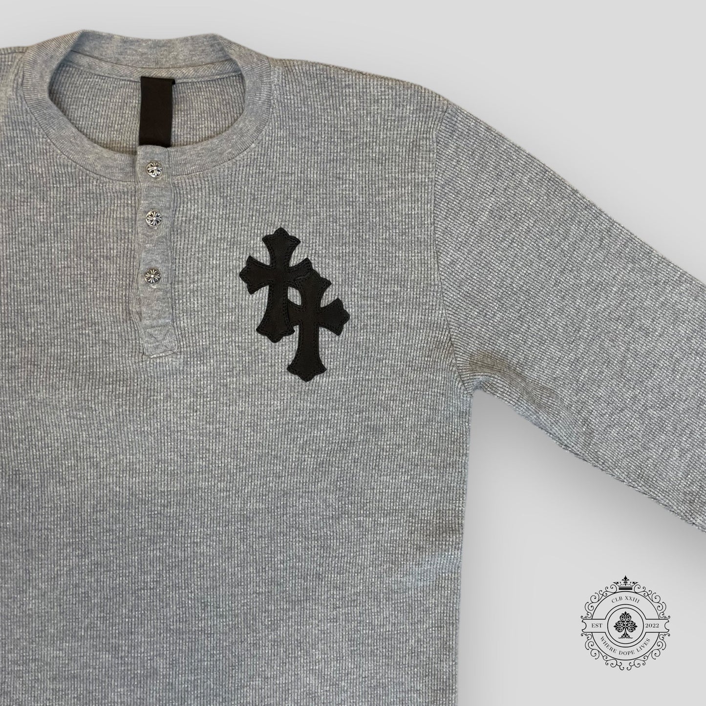 Chrome Hearts Paper Jam Thermal Sweater in Heather Grey