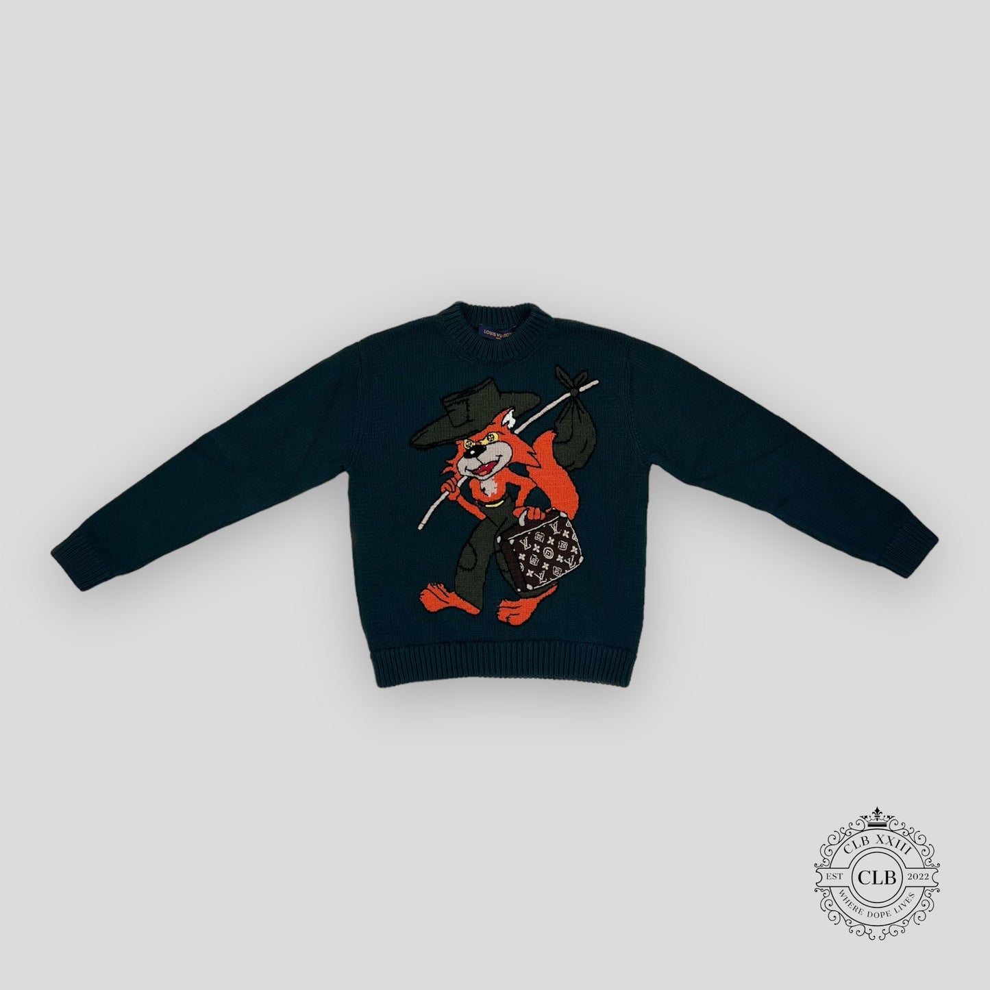 LOUIS VUITTON HANDKNIT CREWNECK SWEATER - GREEN